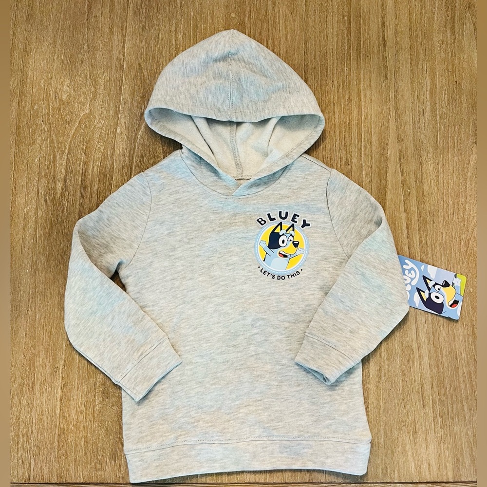 NWT! New Bluey Lightweight hoodie-gender neutral/gray & blue